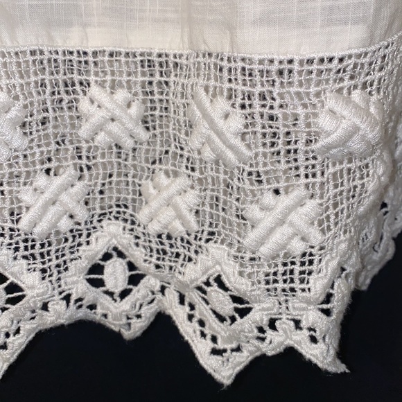 NWT FreePeople Ivory Lace Short Sleeve Off Shoulder Party Peasant Top in Ivory S - Picture 15 of 16